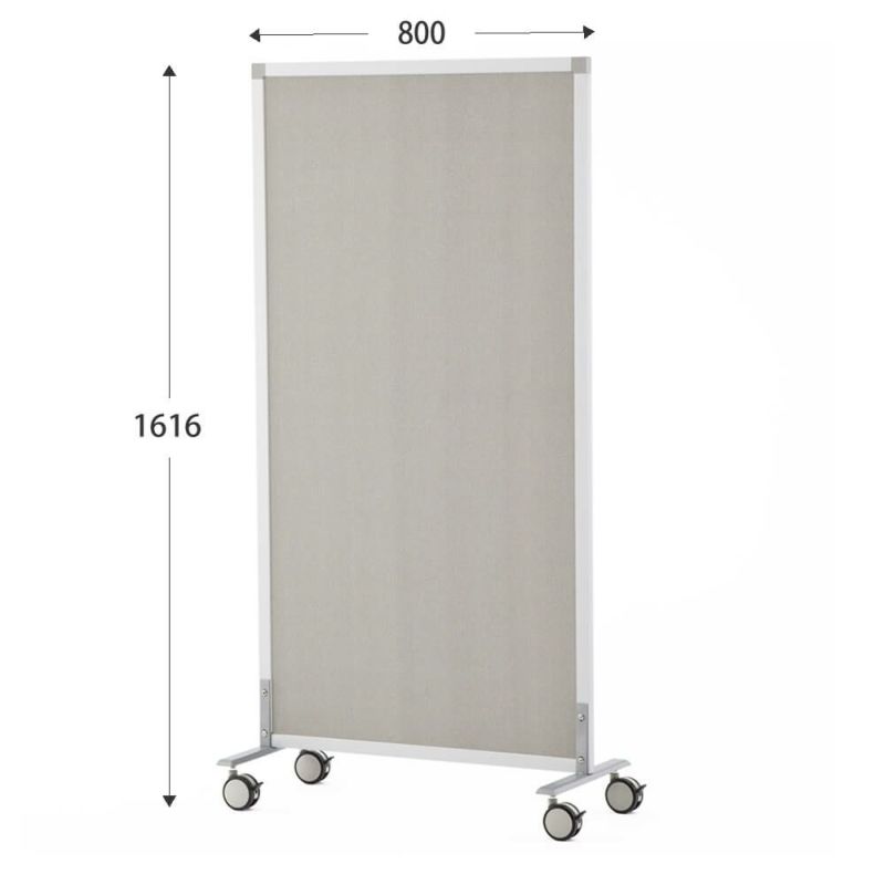 シンプルスクリーン掲示板 W800 （キャスター仕様） ライトグレー RFSCR-LGYCA