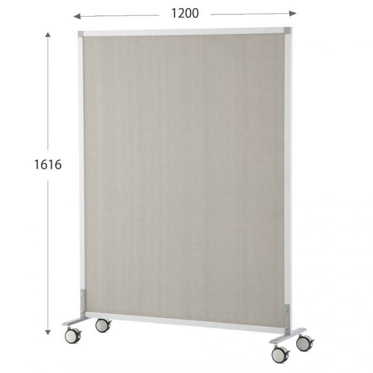 シンプルスクリーン掲示板 W1200キャスター仕様 ライトグレー RFSCRW-LGYCA