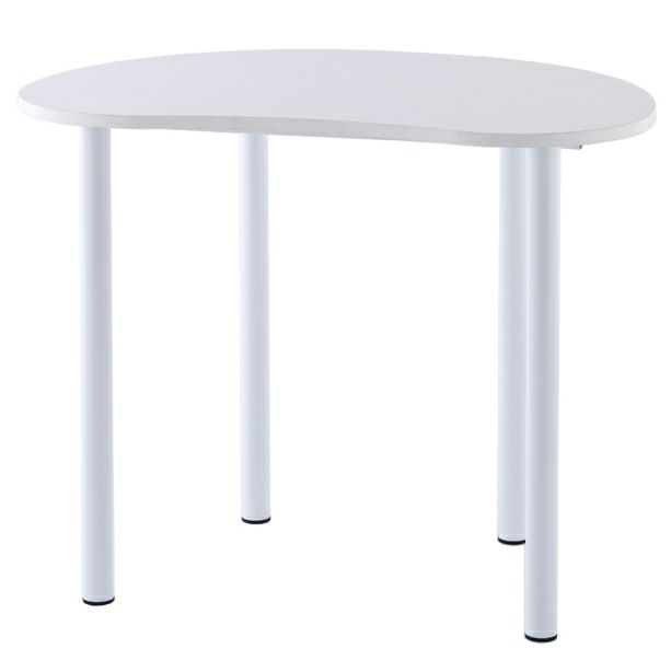 ビーンズ型ハイミーティングテーブル W1200xD800ホワイト RFHMT-BN1280WJ