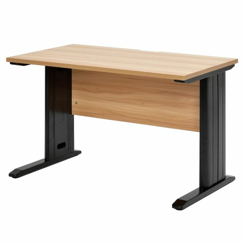 スチール脚デスク W1200xD600ナチュラル ブラック脚 RFSLD-1260NA-BL