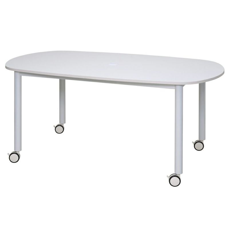 キャスターテーブルホワイト脚  オーバルホワイト RFCTT-WL1691OVWH