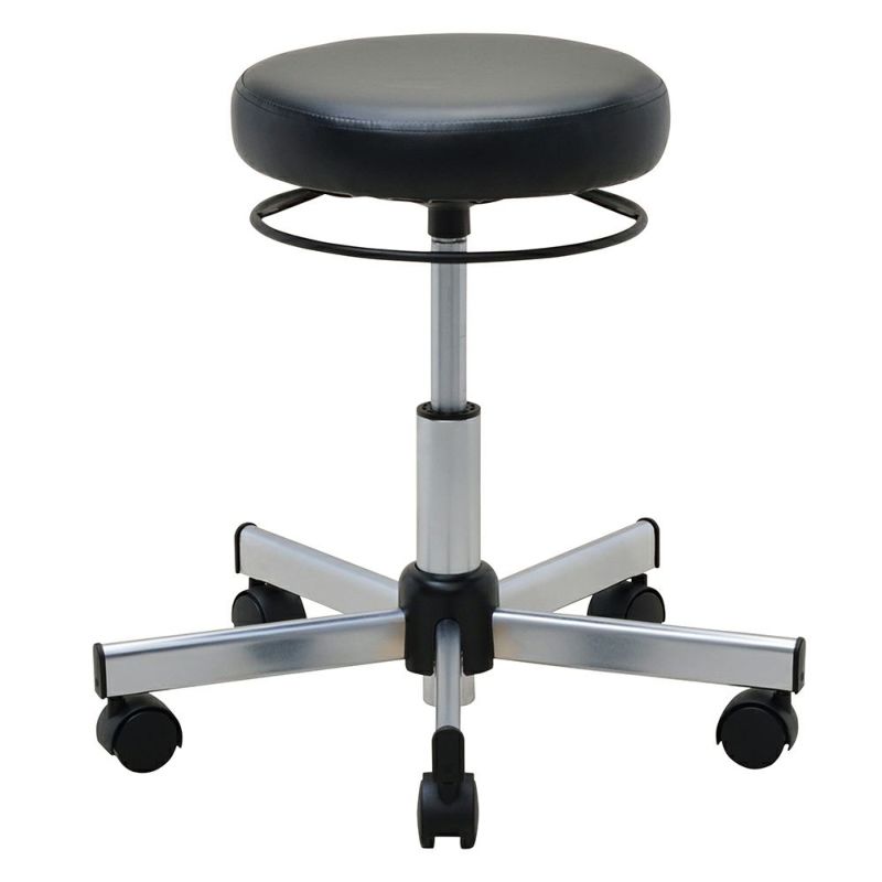 ラウンドキャスタースツール ブラック×クローム脚 RFRCS-FPBKCL