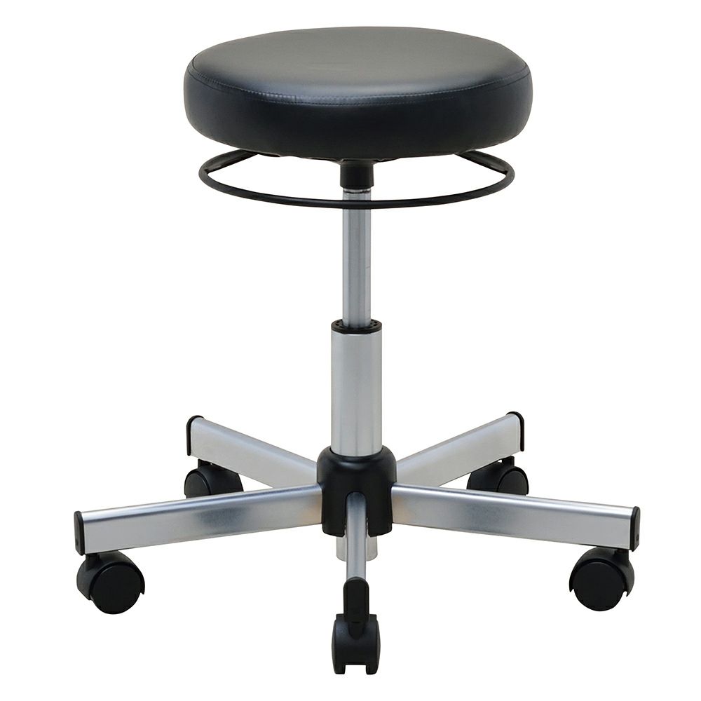 ラウンドキャスタースツール ブラック×クローム脚 RFRCS-FPBKCL