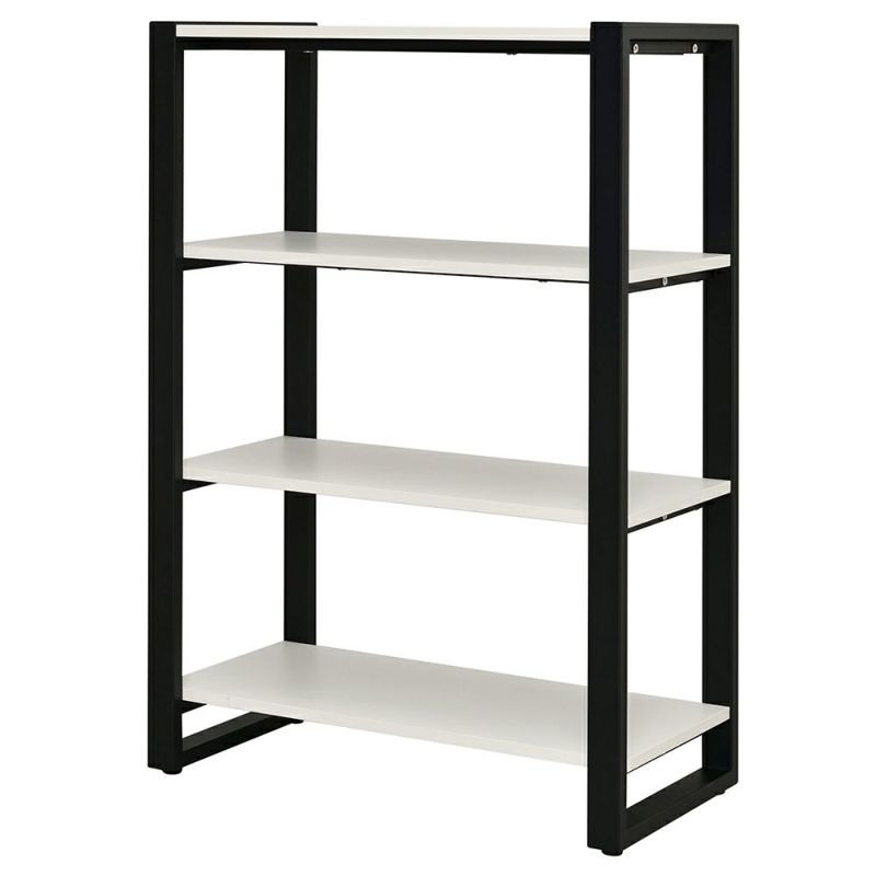 リスムシェルフ W800　3段ホワイト×ブラックフレーム  RFFSH-803WH-BF