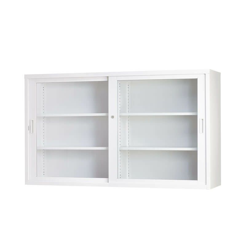 53浅型ガラス引戸書庫W1500 x D400