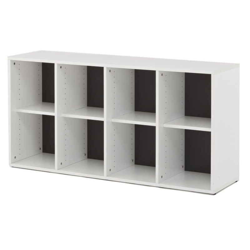 木製格子型シェルフ4列2段 グレーEバックSHWKS3-42WGY2