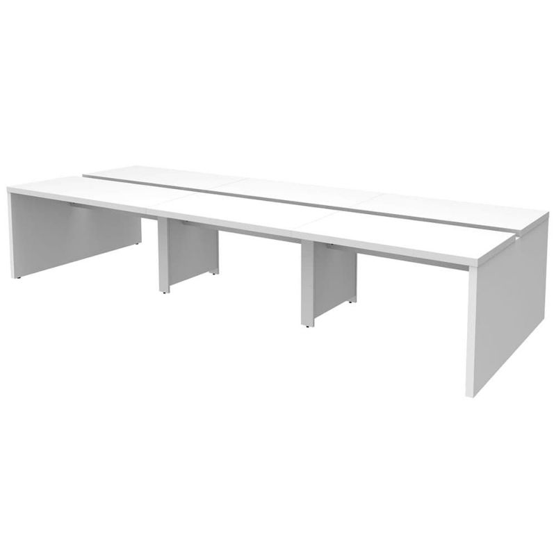 ソリード フリーアドレス用デスクⅡ W3600×D1400 ホワイト×ホワイト脚 RFTFT2-3614WH-WL