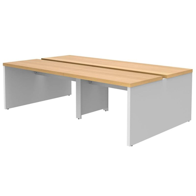 ソリー フリーアドレス用デスクⅡ W2400×D1400 オーク×ホワイト脚 RFTFT2-2414OA-WL