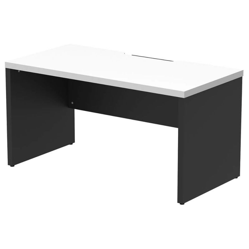 ソリード フリーアドレス用ハーフデスク W1400×D700 ホワイト×ブラック脚