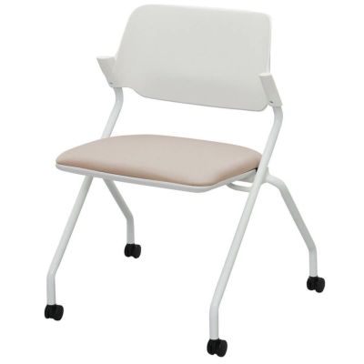 【純正半額】送料無料 新品 ファブリック ミーティングチェア スタッキングチェア パイプ椅子 会議椅子 5脚セット グレー パイプイス