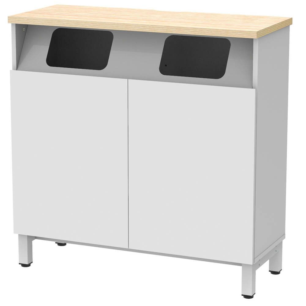 収納カウンター ダストボックスタイプ W1000×D400 ホワイト