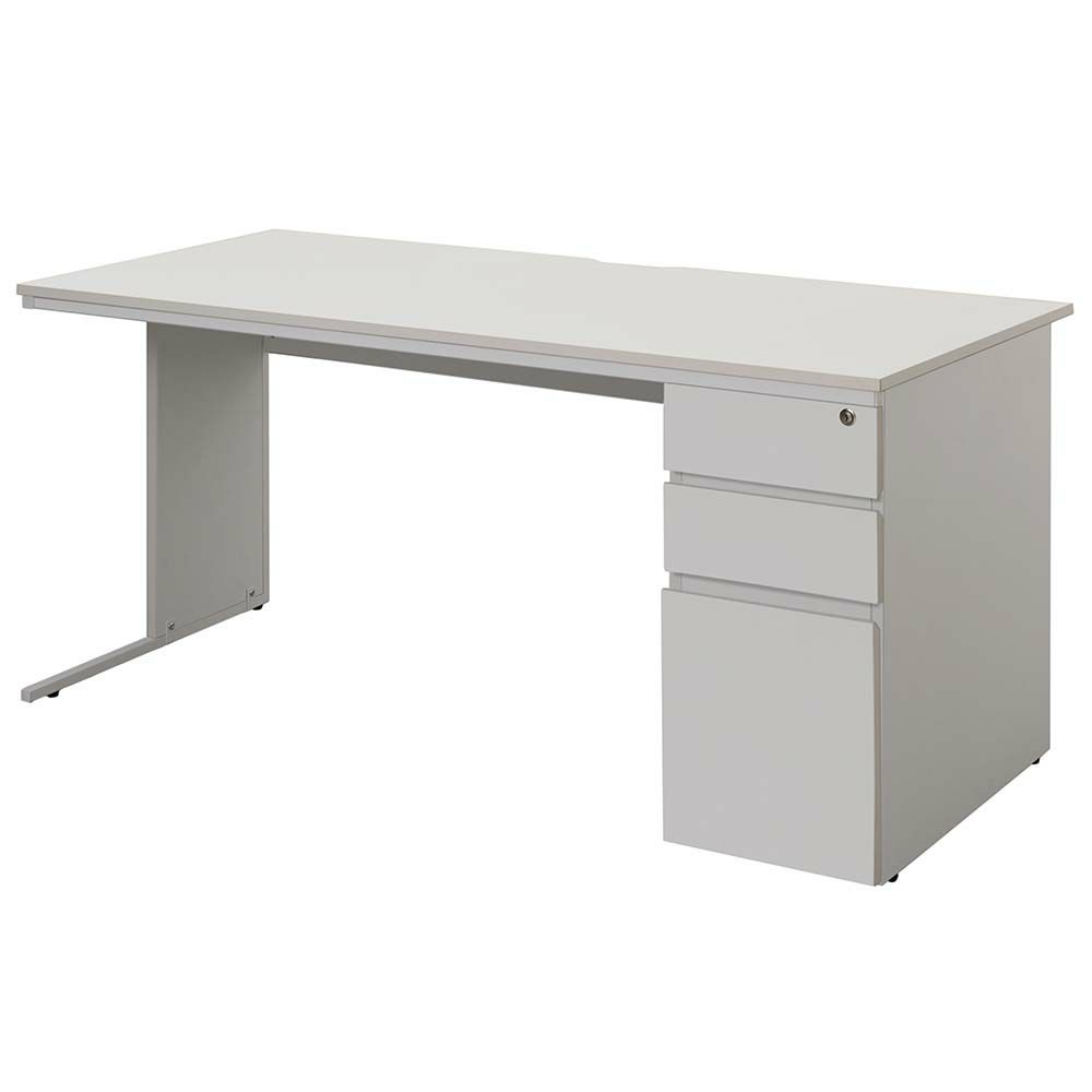 ワークデスク2 片袖 W1400xD700 ホワイト