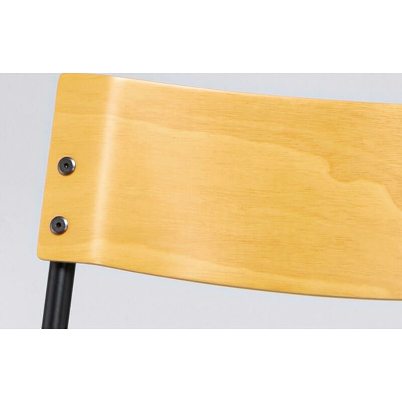 アールエフヤマカワ CM198 ネスティングチェアネスティング脚・背合板色 ナチュラルレザー張り ベージュ