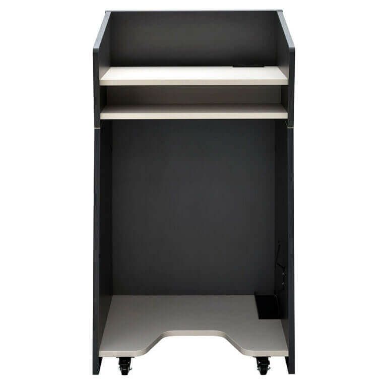 アール・エフ・ヤマカワ シェル 演説台 W600 グレー 2ヶ口コンセント付き RFSED-60G