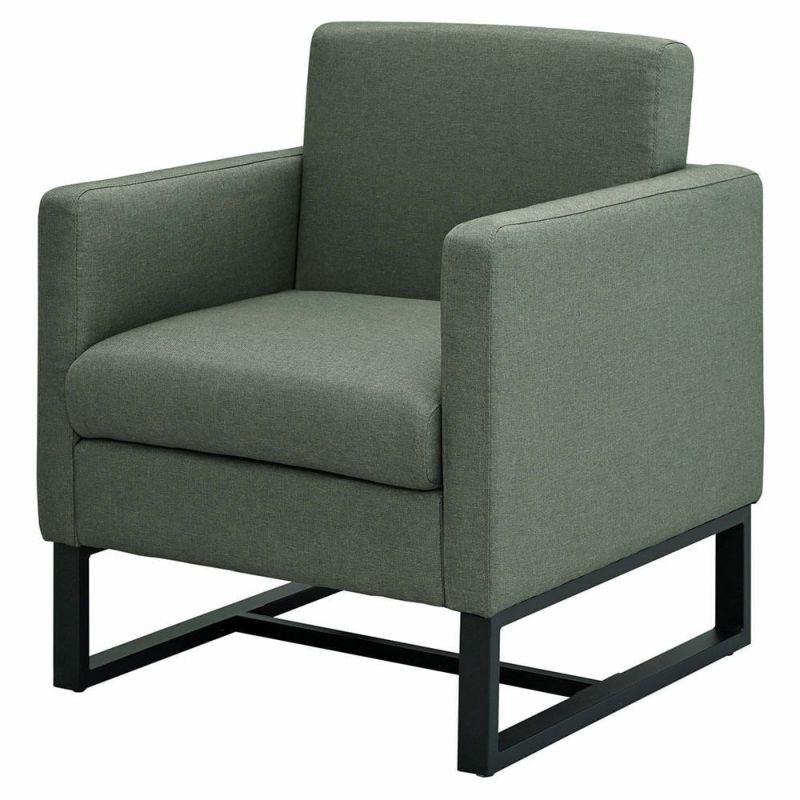 アール・エフ・ヤマカワ スクエアソファⅡ ファブリック 1人掛け グリーン RFSSF2-F1PGN