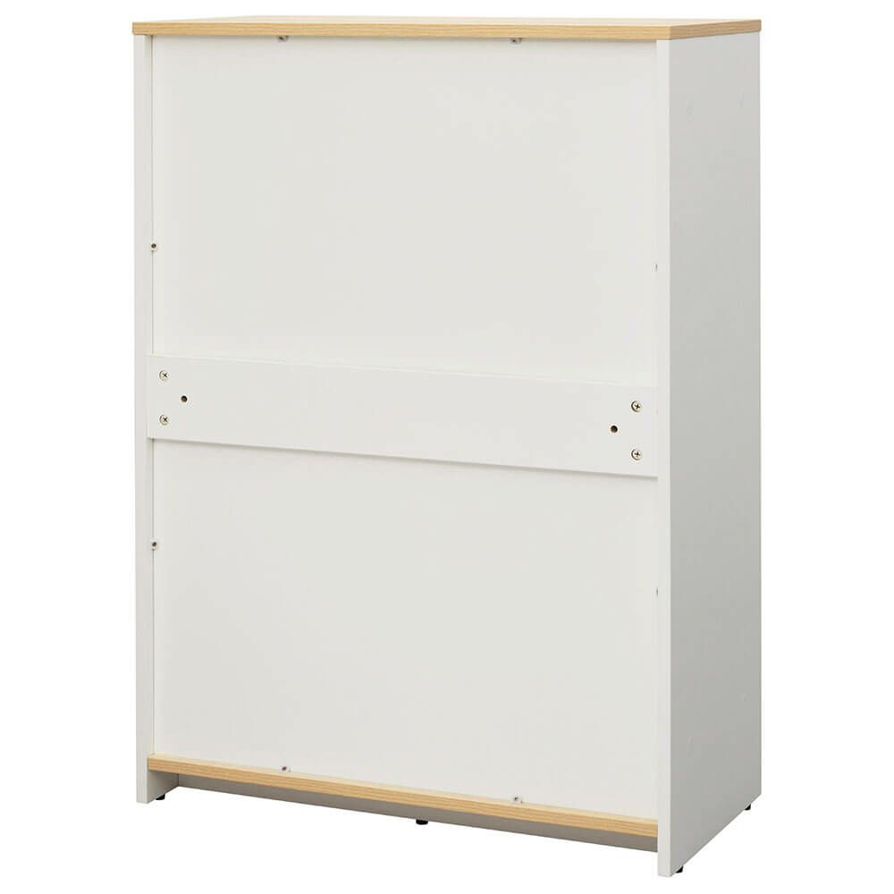 アール・エフ・ヤマカワ プラン木製シェルフ W800×H1141 ナチュラル×ホワイト RFPS-8011NW