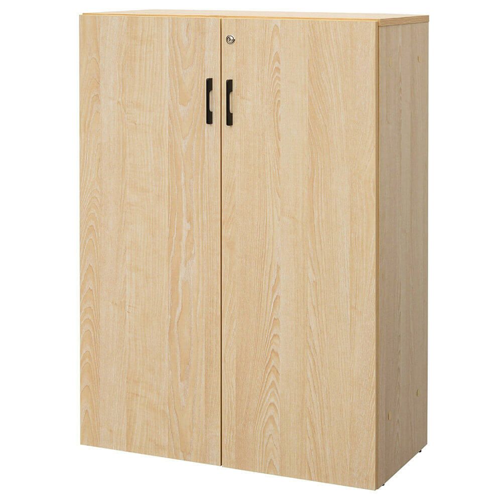 アール・エフ・ヤマカワ プラン木製シェルフ W800×H1141 ナチュラル×ナチュラル 扉付き RFPS-8011NA-KD