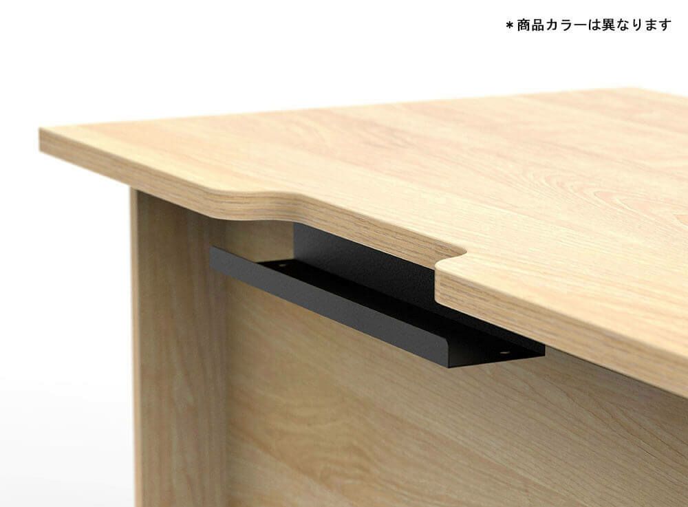 アールエフヤマカワ プラン木製デスク W1400×D700 ウォルナット×ブラック脚 引出付き RFPD-1470DM-BL-DR