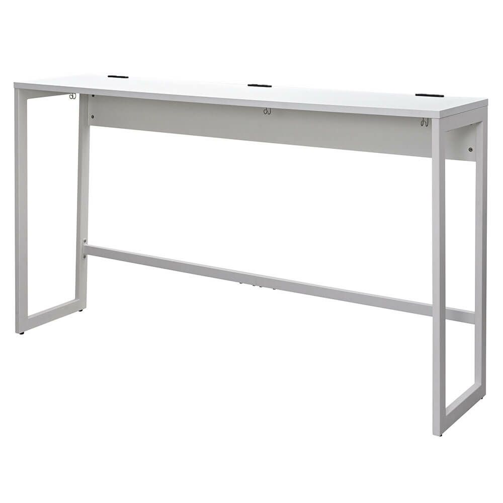 リスム ハイデスク W1800×D450 ホワイト×ホワイト脚 2ヶ口コンセント付き RFFHD-1845WH-WL