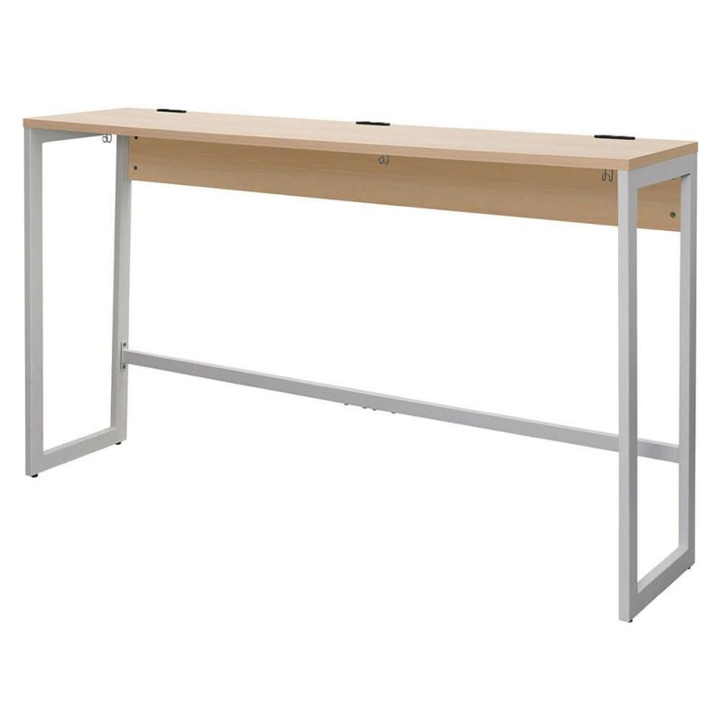 リスム ハイデスク W1800×D450 ナチュラル×ホワイト脚 2ヶ口コンセント付き RFFHD-1845NA-WL