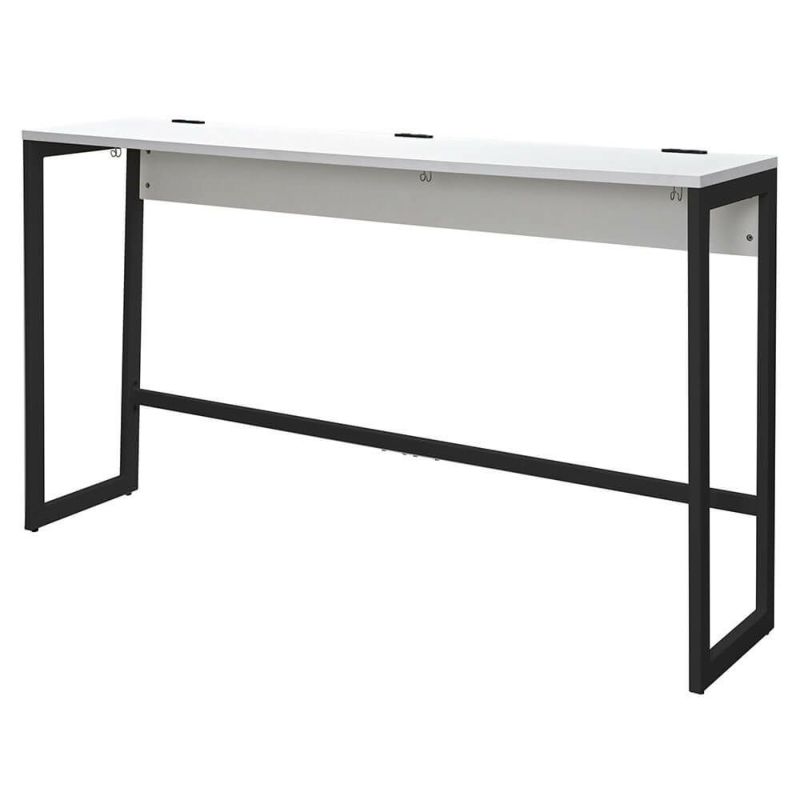 リスム ハイデスク W1800×D450 ホワイト×ブラック脚 2ヶ口コンセント付き RFFHD-1845WH-BL