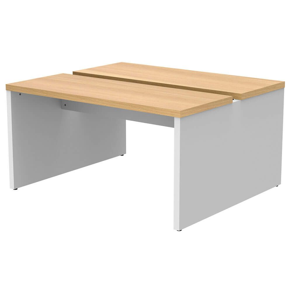 ソリード  フリーアドレス用デスクII W1400×D1200オーク×ホワイト脚  RFTFT2-1412OA-WL