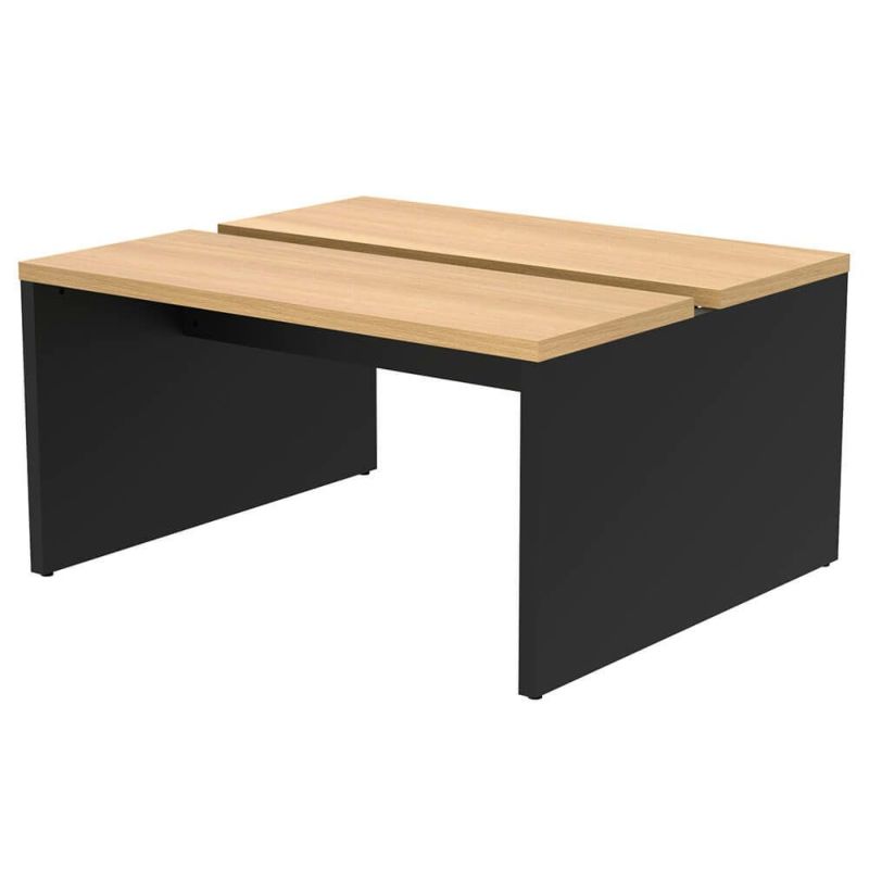 ソリード  フリーアドレス用デスクII W1400×D1200オーク×ブラック脚  RFTFT2-1412OA-BL