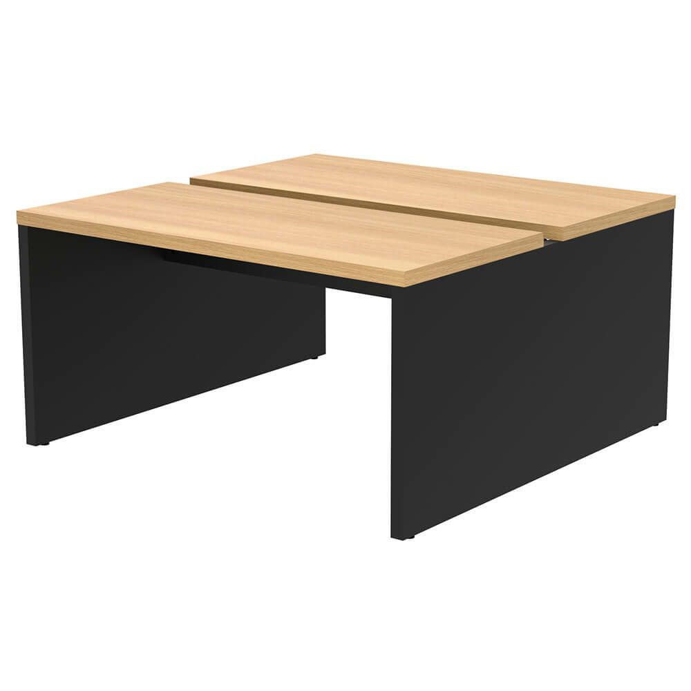 ソリード  フリーアドレス用デスクII W1400×D1400 オーク×ブラック脚 RFTFT2-1414OA-BL