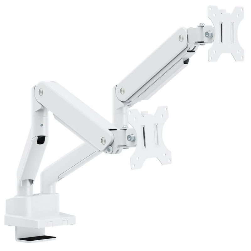 モニターアーム  メカニカルスプリング式 上締めタイプ ダブル  ホワイト RFMA-DT53-DUWH
