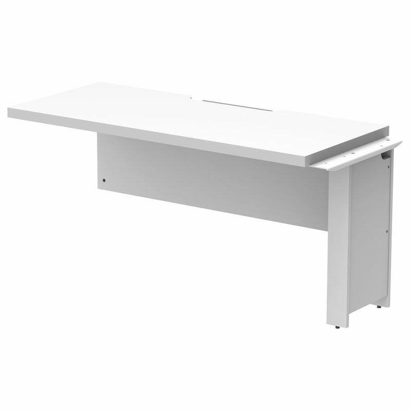 ソリード フリーアドレス用ハーフデスク 増連  W1400×D600 ホワイト×ホワイト脚
