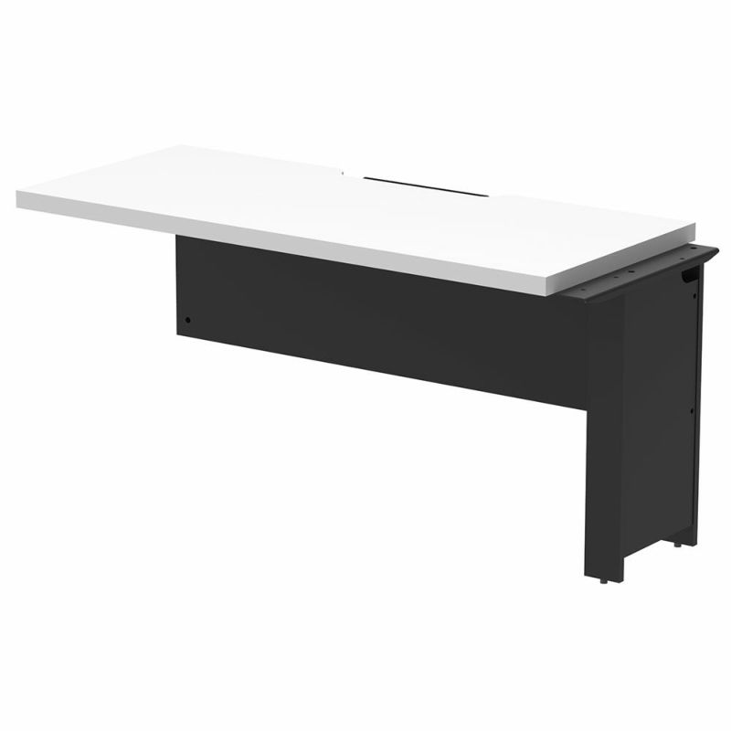 ソリード フリーアドレス用ハーフデスク 増連  W1400×D600 ホワイト×ブラック脚  RFTFH-1460ADWH-BL