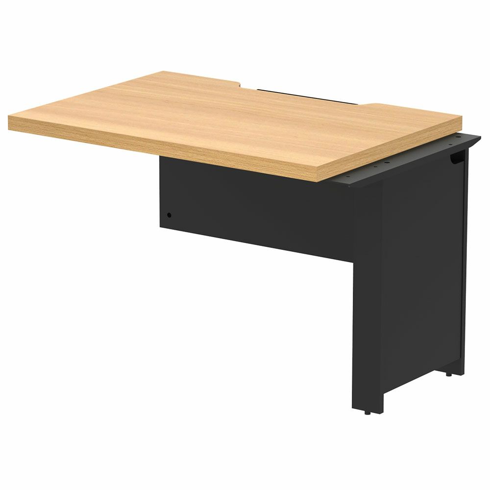 ソリード フリーアドレス用ハーフデスク 増連 W1000×D700 オーク×ブラック脚 RFTFH-1070ADOA-BL
