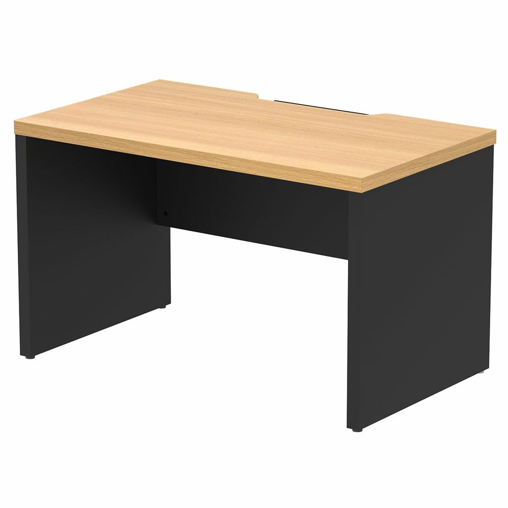 ソリード フリーアドレス用ハーフデスク W1200×D700 オーク×ブラック脚 RFTFH-1270OA-BL