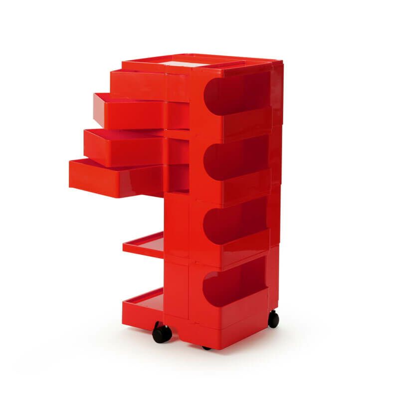 ボビーワゴン 4段 4トレイ レッドIB01-B44-RE
